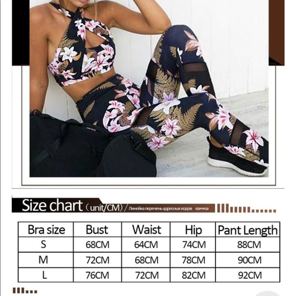 Last one!✨🌺 Floral leggings and sports bra set - Picture 5 of 8